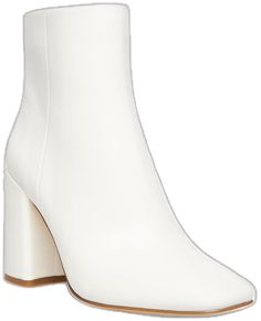 Trendy White Heeled Boots With Zipper Closure, Trendy White Square Toe Heeled Boots, White Boots With Zipper For Fall, White Boots With Zipper Closure For Fall, Chic White Boots With Zipper, White Ankle Heeled Boots With Zipper, Chic White Boots With Zipper Closure, White Ankle Heeled Boots With Zipper Closure, White Zipper Closure Ankle Heeled Boots