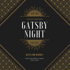 a black and gold gatsby night party flyer