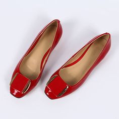 Soft Sole Square Toe Leather Flat Heel Loafers – LarosaStyle Red Leather Flats For Evening, Red Leather Evening Flats, Red Round Toe Flats For Evening, Elegant Red Almond Toe Flats, Elegant Red Slip-on Flats, Formal Red Almond Toe Flats, Elegant Red Flat Heel Court Shoes, Elegant Red Loafers With Flat Heel, Red Almond Toe Flats For Office