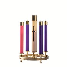 Description: This elegantly designed classic Advent wreath is perfect for your Advent candles. The Brass Advent Wreath will securely hold your oil-burning Advent candles and add meaning to your Christmas display. This wreath features four candle bases that will secure your refillable or shell Advent candles. A center base holds the Christ Candle. Advent is a period of preparation to receive the Messiah through prayer, penance, almsgiving, and hope. Advent comes from the Latin Adventus, which mea Hope Advent, Advent Candle, Saint Joan Of Arc, The Messiah, Candle Base, Church Flower Arrangements, Classic Candles, Advent Candles, Advent Wreath