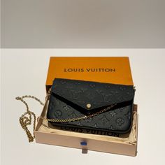 New. Unused. Black. Monogram Empreinte Leather. High-end Black Clutch For Everyday Use, Designer Black Clutch With Removable Pouch, Designer Black Envelope Clutch, High-end Black Clutch With Dust Bag, Luxury Evening Clutch With Original Box, Elegant Black Envelope Clutch, Luxury Black Envelope Clutch, Designer Clutch With Original Box For Formal Occasions, Black Envelope Clutch For Formal Occasions