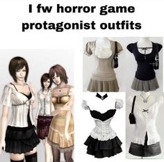 Female Horror Game Protagonist Outfits, Horror Protagonist Outfit, Horror Game Protagonist, Estilo Hippy, Fatal Frame, Female Protagonist, Ice Breaker