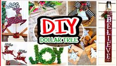 diy dollar tree collage with christmas decorations