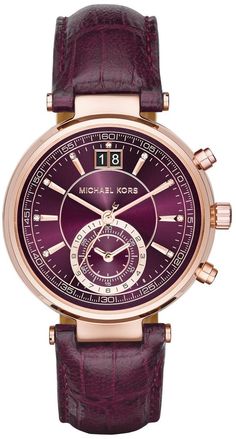 @michaelkors Watch Lux Ladies #add-content #bezel-fixed #bracelet-strap-leather #brand-michael-kors #case-depth-mm #case-material-rose-gold #case-width-39mm #chronograph-yes #comparison #date-yes #delivery-timescale-1-2-weeks #dial-colour-purple #fashion #gender-ladies #movement-quartz-battery #new-product-yes #official-stockist-for-michael-kors-watches #packaging-michael-kors-watch-packaging #style-dress #subcat-lux #supplier-model-no-mk2580 #warranty-michael-kors-official-2-year-guarantee ... Red Watch, Skeleton Watches, Leather Strap Watch