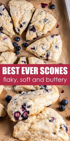 Easy Scones Recipe - Kristine's Kitchen Blueberries Sauce, Easy Scones Recipe, Easy Scones, Best Scones, Best Scone Recipe, Blueberry Desserts Recipes, Blueberry Scones Recipe, Drop Scones