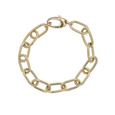 Luxury Elegant Oval Link Charm Bracelet, Luxury Oval Link Box Chain Bracelet, Link Bracelets, Lobster Clasp, Full Length, Bracelet, Gold