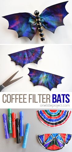 coffee filter bat craft for kids to make