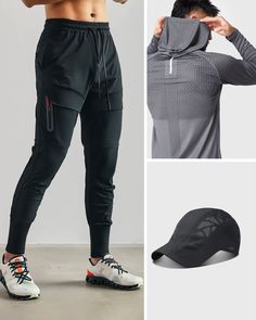 This is Aha Moment!


This is our bestseller gym wear set. With luxuriously soft fabrics and an active fit, this set offers exactly what you need to gym and casual style. Includes:



M's Stay Cool High Rib Cargo Jogger Athletic Pants


M's Core Hooded Long Sleeves Shirt


M's AIRFLOW Performance Hat



Take on your workout in comfort with these mens gym joggers built for performance. The four-way stretch fabric allows dynamic movement during exercise while wicking away sweat. With their tapered Ideal Male Body, Gym Joggers, Aha Moment, Hooded Long Sleeve Shirt, Mens Gym, Grey Joggers, Cotton Long Sleeve Shirt, Cargo Joggers, Athletic Pants