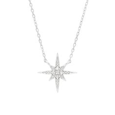 White Gold Diamond Star Necklace by Kury - Available at SHOPKURY.COM. Free Shipping on orders over $200. Trusted jewelers since 1965, from San Juan, Puerto Rico. Elegant Star Necklaces At Affordable Prices, Star Outline Necklace Silver, Six Point Star Necklace, Luxury Silver Star-shaped Diamond Necklace, Luxury Silver Diamond Star Necklace, Luxury White Gold Star Necklace, Star Diamond Necklace, Crescent Moon Necklace Gold, Diamond Star Necklace