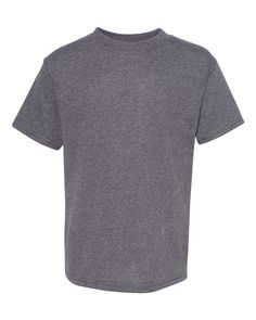 Youth 5.2 oz., 50/50 Ecosmart® T-Shirt - CHARCOAL HEATHER - XL | Hanes Youth EcoSmart 50/50 Cotton/Poly T-Shirt in Charcoal Heather Size XL | Cotton Polyester