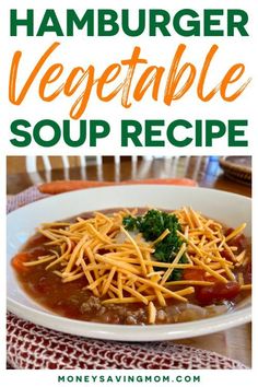 Looking for easy ground beef recipes? You have to try this amazing hamburger vegetable soup! It's easy to make and a great way to use up ground beef for an easy dinner recipe! #groundbeefrecipes #souprecipes #easydinnerrecipes Hamburger Vegetable Soup Easy, Recipes Hamburger, Hamburger Vegetable Soup, Easy Ground Beef Recipes, Vegetable Soup Recipe, Easy Ground Beef, Yummy Fall Recipes, Soup Easy, Fall Nights