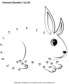 connect the dots to draw an animal with numbers for children and adults, which are also in