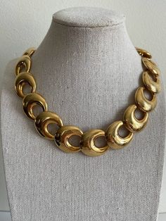 Chunky Jewelry, Vintage Pins, Link Necklace, Chain Link Necklace, Gold Plating, Summer Collection