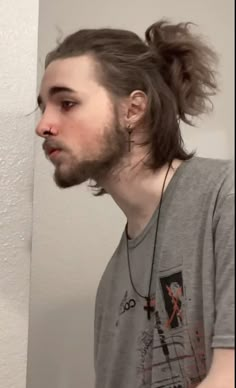 Hair That Covers One Eye, Lions Mane Hairstyle Men, Fluffy Haired Men, Black Facial Hair Styles, Half Up Half Down Masc, Male Shaggy Haircut, Men Long Hair Middle Part, Male Undercut Hairstyles Long, Alt Guys With Long Hair