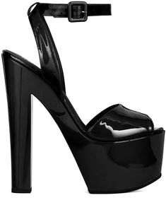 Guiseppe Zannoti Heels, Luxury Black Platform Heels, Farfetch Platform Heels, Giuseppe Zanotti Platform Heels, Giuseppe Zanotti Shoes, Giuseppe Zanotti Heels, Heel Caps, Party Shoes, Black Patent Leather