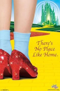 there is a poster for the show starring high heels in red glitter shoes and blue socks