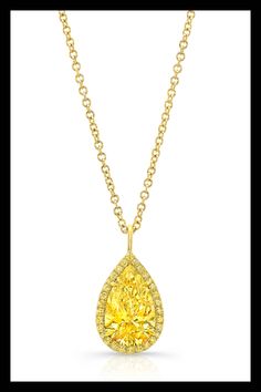 Rahaminov Diamonds - Yellow Diamond Halo Pendant in Yellow Gold Halo Pendant, Exclusive Gift, Gold Collection, Yellow Diamond, Diamond Halo, Halo Diamond, Gemstone Colors, Earring Necklace, Watch Strap