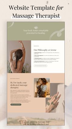 the website design for massage therapy