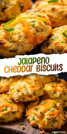 several cheddar biscuits with cheese on top