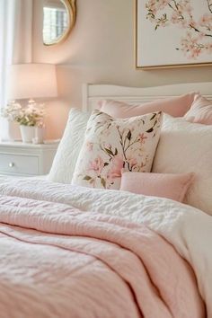 Pink Interiors, Bedroom Cozy, Calming Bedroom, Pink Bedrooms, Fall Bedroom, Living Room Spaces, Pink Bedroom, Aesthetic Bedroom