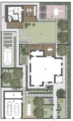 an aerial view of the ground plan for a house