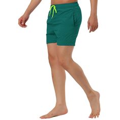 The mesh lining of these board shorts provides extra support and breathability. Pockets on the sides of the board shorts provide convenient storage for your essentials. The lightweight fabric of board shorts ensures you stay cool and comfortable all day long. These board shorts are durable and can be worn frequently for summer beach activities. Whether you're lounging by the pool or hitting the waves at the beach, these board shorts will keep you looking stylish. Breathable Swim Trunks For Summer, Green Swim Trunks With Built-in Shorts For Beach Season, Green Swim Trunks With Built-in Shorts For Water Sports, Breathable Swim Shorts For Summer, Breathable Summer Swimwear, Breathable Short Swim Trunks For Summer, Breathable Short Length Swim Trunks For Summer, Casual Breathable Swim Trunks For Summer, Summer Sports Athletic Shorts With Drawstring