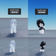 four different images of the same character in an animated video game, each with their own avatar