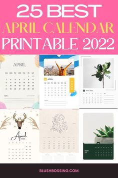 the 25 best printable calendars for 2021 with text overlay that reads, 25 best