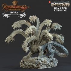 the statue is made to look like it has an enormous, white dragon on its back