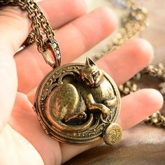 Cat Pendant Cat Necklace Cat Jewelry Kitty Necklace Cat Cats Jewelry, Kitty Necklace, Necklace Cat, Silver Locket Necklace, Locket Ring, Animal Necklace, Animal Sounds, Cat Pendant, Cat Items