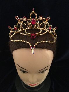 This ballet headpiece is entirely created with Swarovski elements, it's kinda little jewel. All the metallic wires used are gold and silver plated. They are extremely light, they are so comfortable and won't be a problem dancing with them. It's a unique piece hand made with high quality materials, in order to last in years. Even if it might seem fragile it's very resistant and doesn't oxidize by the passing of the time. It conserves its beauty and brilliance. It can be realised as you want, just Red Tiara, Swarovski Tiara, Crown Aesthetic, Rave Accessories, Russian Ballet, Crystal Headpiece