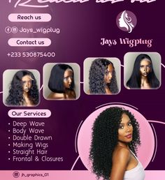 Wigs sales Hair Sales Flyer, Wig Sales Flyer Design, Wig Flyer Design, Wig Logo, Barbershop Poster, Wig Heads, Brand Identity Design Logo Inspiration, Worship Wallpaper