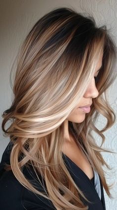 42 Latte Hair Color Ideas That Are Brewing Hot! Carmel Balayage Brunettes Straight, Fall Hair Color For Brunettes With Blond, Blonde Hair With Warm Lowlights, Fall Bayalage Brunette Blonde, Wheat Blonde Balayage, Fall Blonde Balayage Caramel, Dimensional Highlights Brunette, Hair Color For Fall 2024, Medium Skin Tone Hair Color