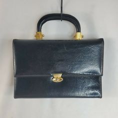 VTG Auth. 1960's MARCHIONESS Navy Leather Satchel Handbag Condition is Pre-owned please see the pictures for details and dimensions Thank you for looking.