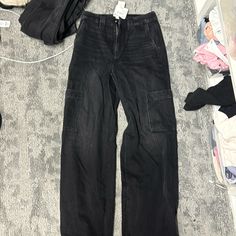 Black Wide Leg Size 0 New With Tags Never Worn Jeans American Eagle, American Eagle Jeans, Jeans Color, American Eagle Outfitters Jeans, Colored Jeans, American Eagle Outfitters, American Eagle, Wide Leg, Women Jeans