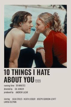 an advertisement for the movie 10 things i hate about you, 1994 with a man and woman