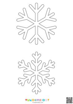 two snowflakes are shown in the same pattern