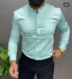 Men Shirt Style Formal Classy, Teal Shirt Outfit, Formals For Men, Blue Colour Shirt, Shirt Outfit Men