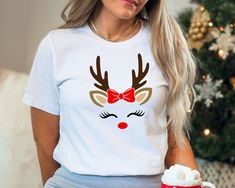 Christmas Shirt, Reindeer Christmas Shirt, Reindeer Face Shirt, Reindeer Shirt for Woman, Christmas Shirt for Mama  ORDER INSTRUCTIONS  ➤ Check and review all listing photos. ➤ Pick up your item's size and color from drop down menus. ➤ Choose the quantity. ➤ Click "Add to Cart" button. ➤ Fill in the personalization box as recommended if provided.  ➤ You can go back to add more item or you can complete the checkout process. ➤ Click "Proceed to Check Out".  WHICH SIZE FITS ME BEST  ➤ In each listi Muscle Mommy, Reindeer Shirt, Christmas Apparel, Reindeer Face, Heat Press Printing, Kids Jackets, Deer Christmas, Deer Design, Christmas Tshirt