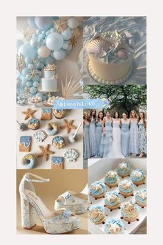 Sea Theme Bridal Shower Ideas, All I Sea Is Love Theme, Ocean Theme Bridal Shower Ideas, Beach Wedding Shower Ideas, Seashells And Wedding Bells Bachelorette, Ocean Bridal Shower Ideas, All I Sea Is Love Bridal Shower Theme, Beach Theme Bridal Shower Ideas, Beach Bridal Shower Ideas