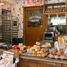 the bakery has fresh baked goods on display