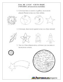 the worksheet for spanish language students to learn how to draw planets and stars