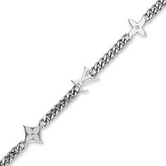 LOUIS VUITTON® - Monogram Row Necklace - Silver Necklace Luxury, Louis Vuitton Official Website, Silver Monogram, Necklace Collection, Louis Vuitton Official, Fashion Jewelry Necklaces, Look Casual, Silver Man, Necklace Silver