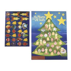 Front of His Name Is Jesus Count Up to Christmas Activity Set and Ornament Stickers The Meaning Of Christmas, Sticker Activity, Lacing Cards, Christmas Tree Card, Christmas Activity, Days Before Christmas, Meaning Of Christmas, True Meaning Of Christmas, Christmas Tree Cards