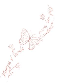 a drawing of a butterfly with words written on the wings and butterflies flying in the sky