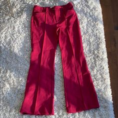 Pants Red Stretch Wide Leg Full-length Pants, Red Ankle-length Pants With Elastic Waistband, Red Stretch Full-length Pants, Non-stretch Red Pants With Pockets, Dark Grey Dress Pants, Red 4-way Stretch Yoga Pants, Button Fly Pants, Checkered Trousers, Floral Camo