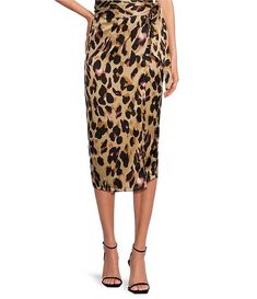 Never Fully Dressed Jaspre Leopard Print Wrap Midi Skirt | Dillard's Wrap Midi Skirt, Never Fully Dressed, Dillard's, Unique Print, Fashion Brand, Influencer, Clothing Accessories, Quality Fabric, Leopard Print