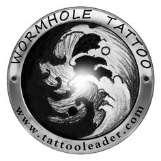 the logo for wormhole tattoo, which has been designed to look like an ocean wave