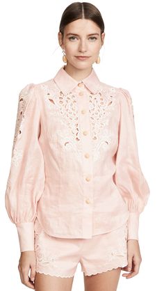 Zimmermann Freja Embroidered Top | SHOPBOP Zimmerman Dress, Look Rose, Tie Dye Blouse, Dress With Embroidery, Summer Blouses, Embroidery Fashion