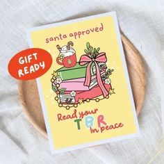 a christmas card with the words santa approved read your tp in peace on it